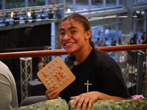 Student playing BINGO